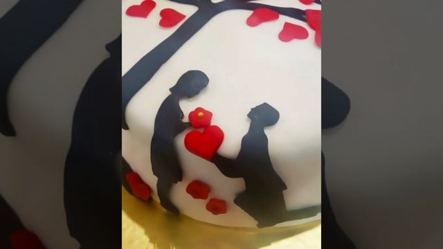 Couple cake design | Cake decoration for anniversary | Fondant cake | #Cake #shorts | Exotic Cakes смотреть онлайн