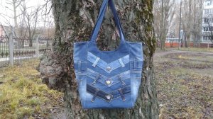 DIY Bag Jeans Fantasy Сумка из джинсов своими руками полный МК и выкройка Джинсовая Фантазия