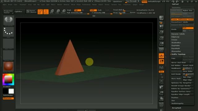 Zbrush 4R7 как удалить с конуса текст (720p)