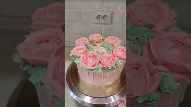 Розы из заварного крем чиз🌹торт молочная девочка с прослойкой кремю из апельсина! #розыиззаварногок