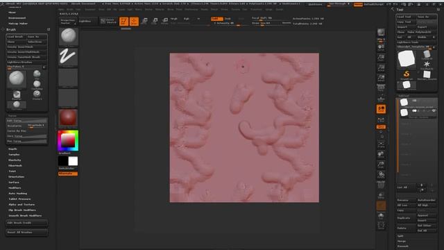 ZBRUSH Создание тайловой текстуры. Dokart how to make seamless textures -3D MODE