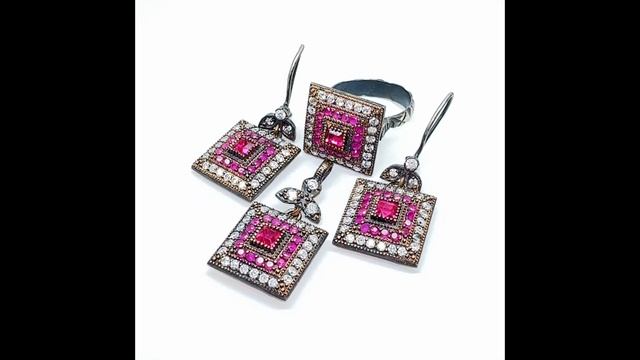 Серьги, кольцо, кулон серебряные. Хюррем. смотреть онлайн