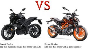 Yamaha MT 125 vs KTM Duke 125 Test specification comparison