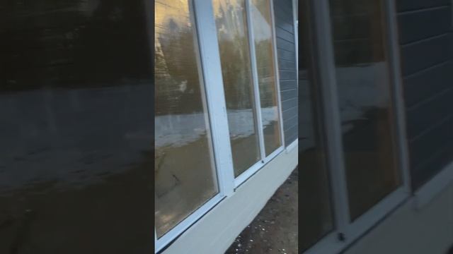 Раздвижное остекление террасы панорамными окнами , большая высота ! Спб . 89052220600 #остекление