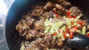 Блюдо с тыквой,куриная печень тушёная в тыквенно сливочном соусе!