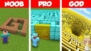 Minecraft НУБ против ПРО против БОГА: ЧЕЛЛЕНДЖ ПО СТРОИТЕЛЬСТВУ ДОМА-ЛАБИРИНТА! СЕКРЕТНЫЙ ЛАБИРИНТ!
