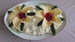 Новогодний Вкусный Салат! Орхидея На Снегу!