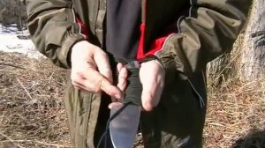 намотка шнура в качестве ручки для ножа