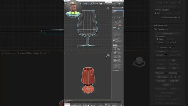 Как сделать бокал в 3Ds Max за 1 минуту #курсы3dsmax #моделирование #3dsmaxуроки #школа3dmax