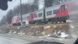 Гонка с поездом Ласточка на Ниве (ваз 2121)