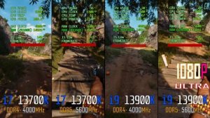 i7 13700K (DDR4) vs i7 13700K (DDR5) vs i9 13900K (DDR4) vs i9 13900K (DDR5) ||