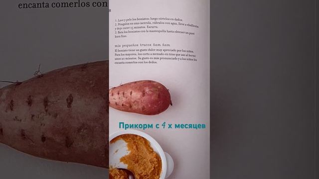 Первая еда.👶🤱Пюре из сладкого картофеля.Малышам с 4х месяцев.