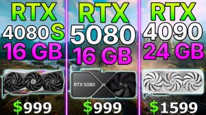 RTX 5080 vs RTX 4090 vs RTX 4080 Super - Тест в 10 играх | 4K