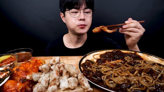 SUB) 간짜장, 찹쌀 탕수육, 칠리새우 리얼사운드_Black bean noodles, Chili Shrimp, Sweet and Sour Pork Realsound
