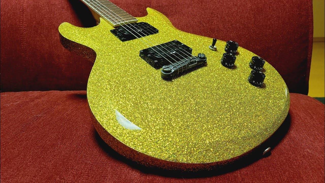 (Реставрация) Перекрашивание Ibanez AX1220 в золотой перламутр