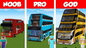 Minecraft НУБ против ПРО против БОГА: ЧЕЛЛЕНДЖ ПО СТРОИТЕЛЬСТВУ АВТОБУСА в Minecraft / Анимация