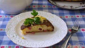 Сырный пирог с ветчиной