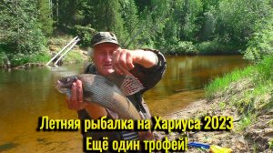 Летняя рыбалка на Хариуса 2023. Ловля крупного Хариуса на удочку. Ещё один трофей. Сплав по реке.