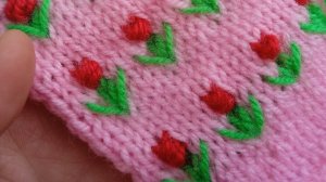 Супер - узор спицами! "Цветы роз"