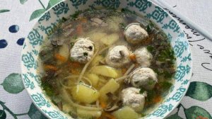 Грибной суп с фрикадельками