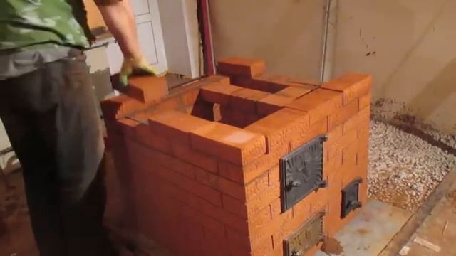 подробная кладка печи 3 5х3 5 кирпича за 10 т р (двухколпаковая грубка с футеровкой топливника) смотреть онлайн