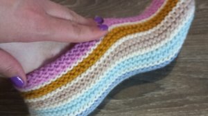 Красивые следочки из остатков пряжи