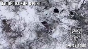 Сброс на замаскированную позицию ВСУ, в которой проживало 2 боевика