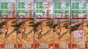 RYZEN 5 5600X vs RYZEN 7 5700X vs RYZEN 7 5800X3D vs RYZEN 5 7600X vs RYZEN 7 7700X ||