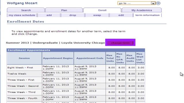 Find Your Enrollment Appointment in LOCUS