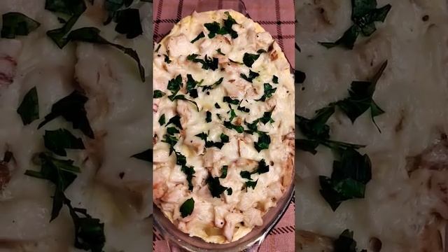 Запеканка с копчёной курочкой😋👍#вкусно #yummy #delicious #shorts