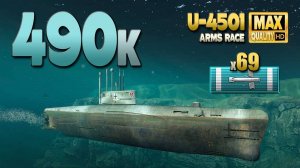 Подводная лодка U-4501: Безумная игра на 490000 урона - World of Warships