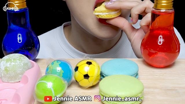 ASMR MUKBANG *RAINBOW DESSERTS PARTY *MACARON, JELLY, EDIBLE LIGHT, MINI SNOW 무지개 먹방 EATING SOUNDS