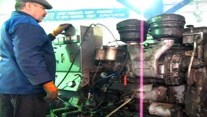 Запуск дизельной станции ЯАЗ 204. Профилактика насос форсунки, настройка.