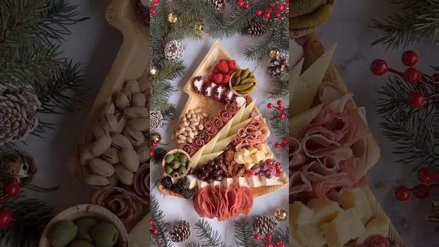 Новогодняя закуска с сыром. Тьюториал по сырной тарелке. #shorts