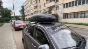 Lifan X60 установка багажника на рейлинги и автобокса Турино-1