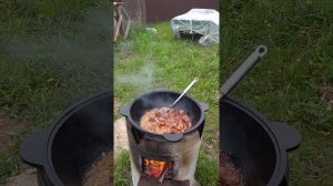 Плов в казане на костре.Быстро и вкусно!