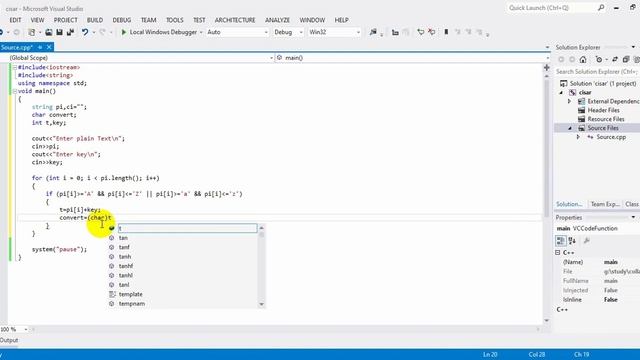 Caesar algorithms using c++ Language