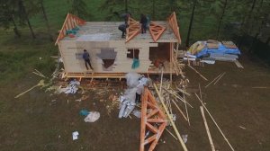Сборка каркасного дачного дома 6х9м за 1 день под Можайском. Обзор сборки дома