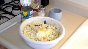 Coleslaw with Crushed Pineapple-Goes Great with Pork and Ham