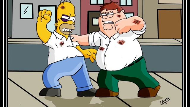 Peter Griffin and Homer Simpson FIGHT смотреть онлайн