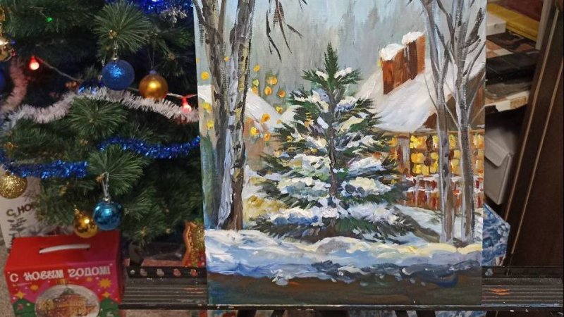 Рождественская распаковка рамок для картин с Озона, с котиком
