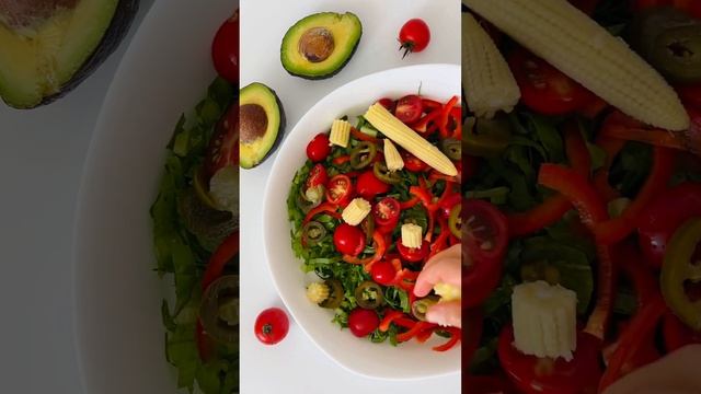 САЛАТ С МИНИ КУКУРУЗОЙ И АВОКАДО 🥑 #салат #рецепты #полезныерецепты #shortvideo смотреть онлайн