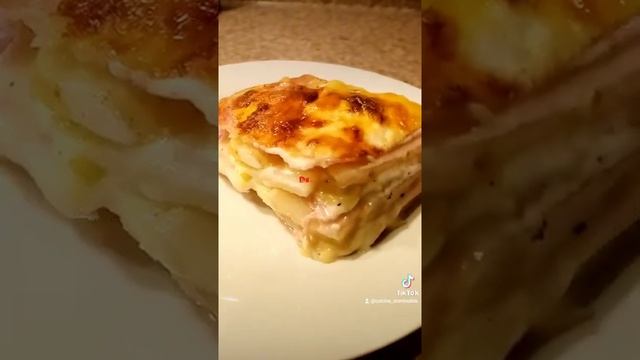 "Lasaña" de papa #shorts #recetafaciles Sígueme y subo la receta