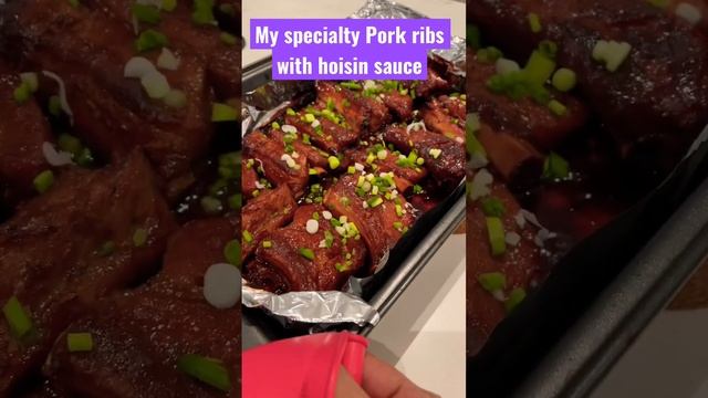 MY SPECIALTY PORK RIVS WITH HOISIN SAUCE #shorts #shortvideo #yummy смотреть онлайн
