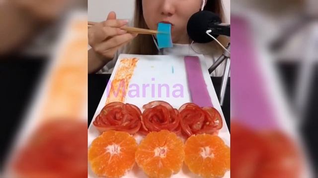 ASMR - Mukbang Eating Fresh Fruits (Oranges) and......| Marina смотреть онлайн