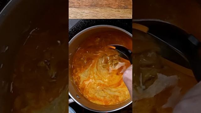 Chicken soup with lenses and coconut milk