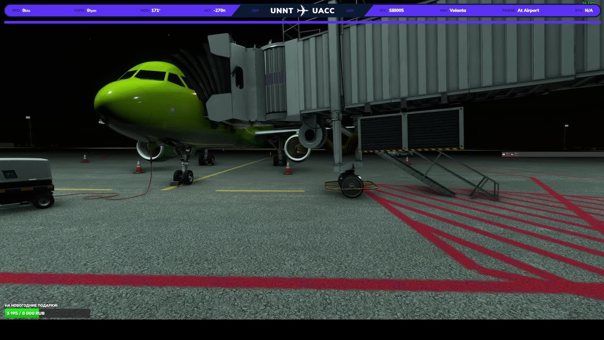 MSFS2020 Fenix simulations A320-200 SL, SBI005, Vatsim, Novosibirsk(UNNT) - Astana(UACC)