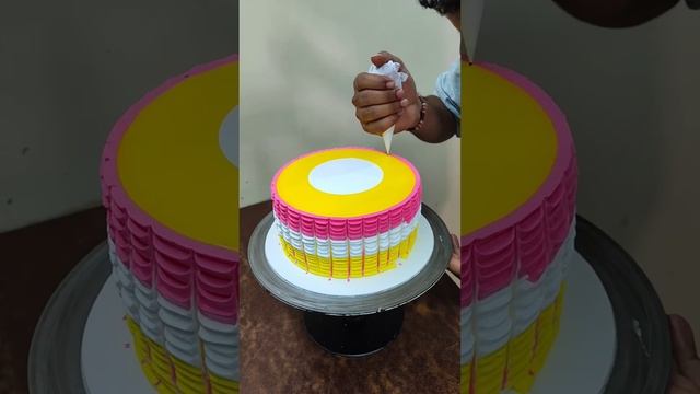 Pineapple White Pink Yellow Color Cake design #ytshorts #shorts