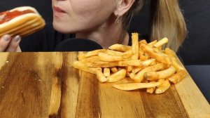 АСМР ХОТ ДОГ🌭 И КАРТОШКА ФРИ🍟 МУКБАНГ | ASMR HOT DOG AND FRENCH FRIES MUKBANG  | 먹방