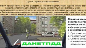 Билет № 5. Вопрос № 7. Поднятая вверх рука водителя мотоцикла является сигналом, информирующим вас?